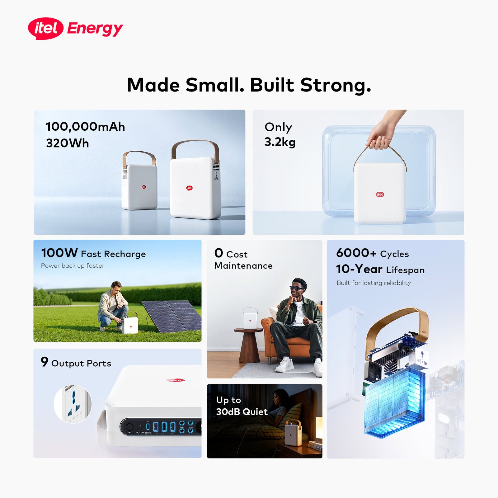 itel Power Go Pro 320Wh Portable Power Station (IESS-320ACT) | 200W AC Output, LiFePO4 Battery & 100W Solar Charging - Image 9