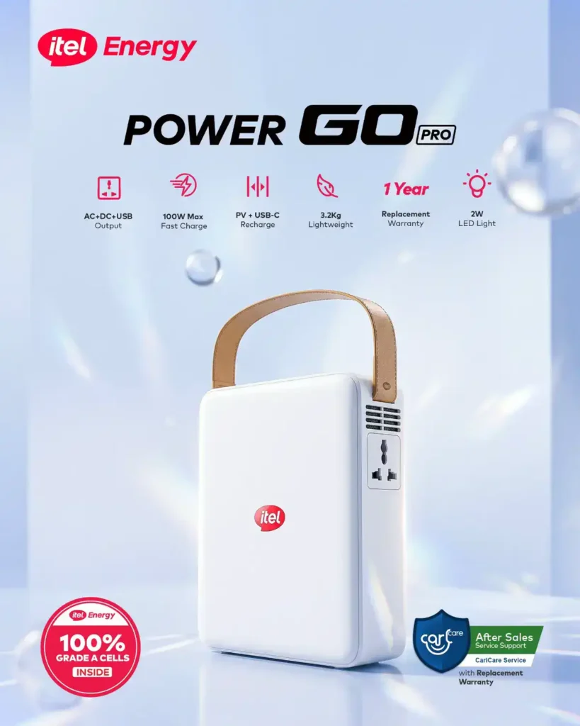 itel Power Go Pro 320Wh Portable Power Station (IESS-320ACT) | 200W AC Output, LiFePO4 Battery & 100W Solar Charging