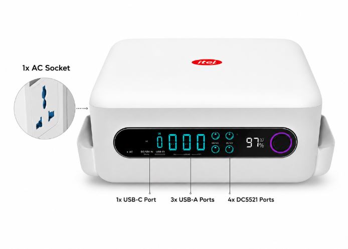 itel Power Go Pro 320Wh Portable Power Station (IESS-320ACT) | 200W AC Output, LiFePO4 Battery & 100W Solar Charging - Image 12