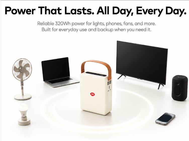 itel Power Go Pro 320Wh Portable Power Station (IESS-320ACT) | 200W AC Output, LiFePO4 Battery & 100W Solar Charging - Image 8